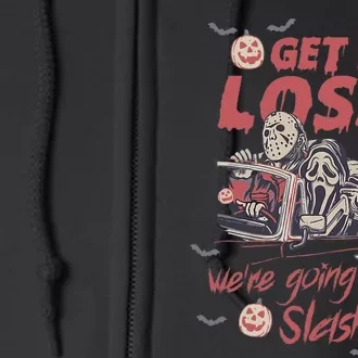 Get In Loser WeRe Going Slashing Horror Character Halloween Full Zip Hoodie