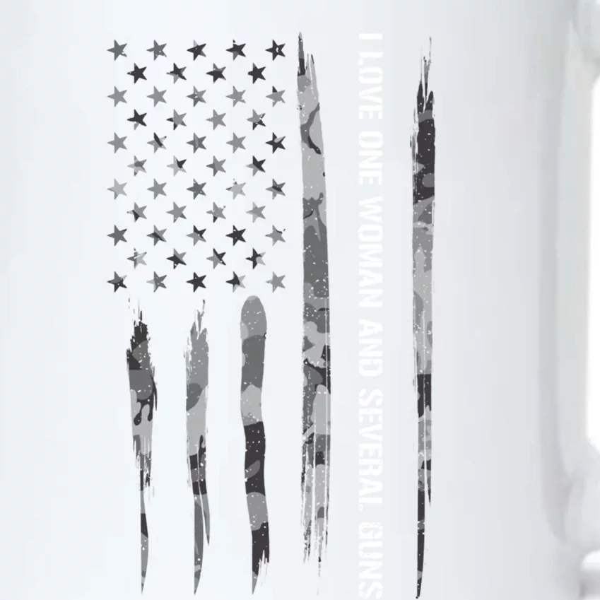 Guns: I Love One And Several Guns Gift American Flag Great Gift Black Color Changing Mug