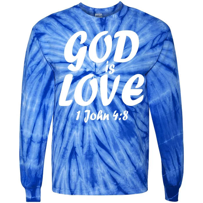 God Is Love 1 John 4:8 Tie-Dye Long Sleeve Shirt