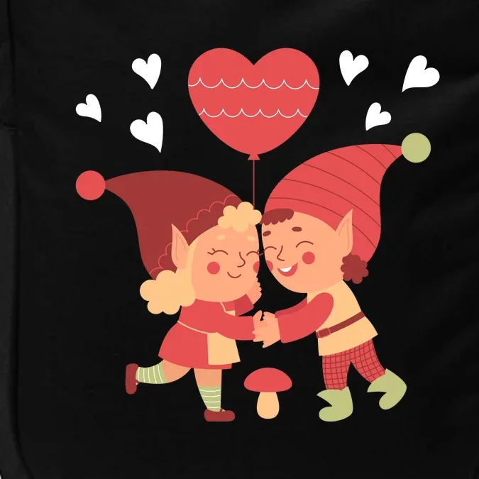 Gnomes In Love Holding Onto A Heart Balloon Happy Valentines Day Impact Tech Backpack