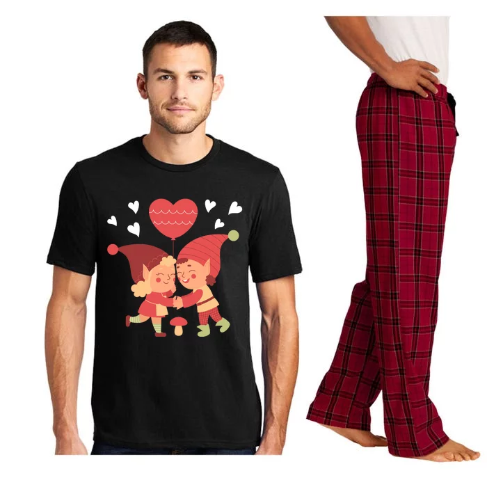 Gnomes In Love Holding Onto A Heart Balloon Happy Valentines Day Pajama Set