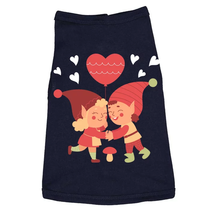 Gnomes In Love Holding Onto A Heart Balloon Happy Valentines Day Doggie Tank