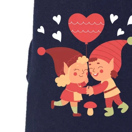 Gnomes In Love Holding Onto A Heart Balloon Happy Valentines Day Doggie 3-End Fleece Hoodie