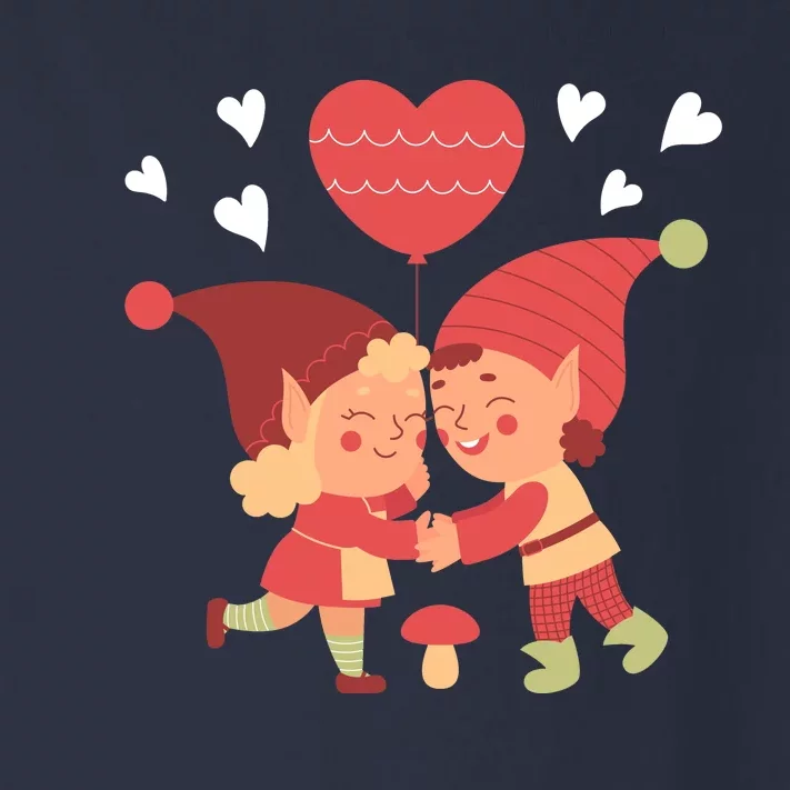 Gnomes In Love Holding Onto A Heart Balloon Happy Valentines Day Toddler Long Sleeve Shirt