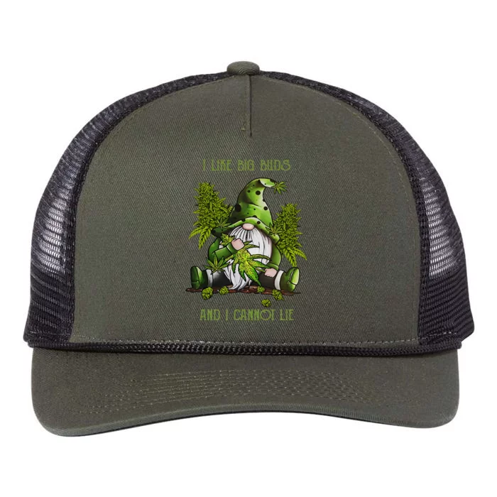 Gnome I Like Big Buds And I Cannot Lie Weed 420 Stoner Idea Retro Rope Trucker Hat Cap