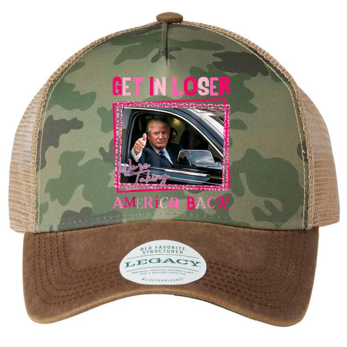 Get In Loser America Back Donald Trump 2024 Take America Back Usa United States Legacy Tie Dye Trucker Hat