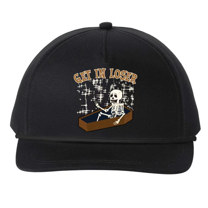 Get In Loser Funny Skeleton Halloween Snapback Five-Panel Rope Hat