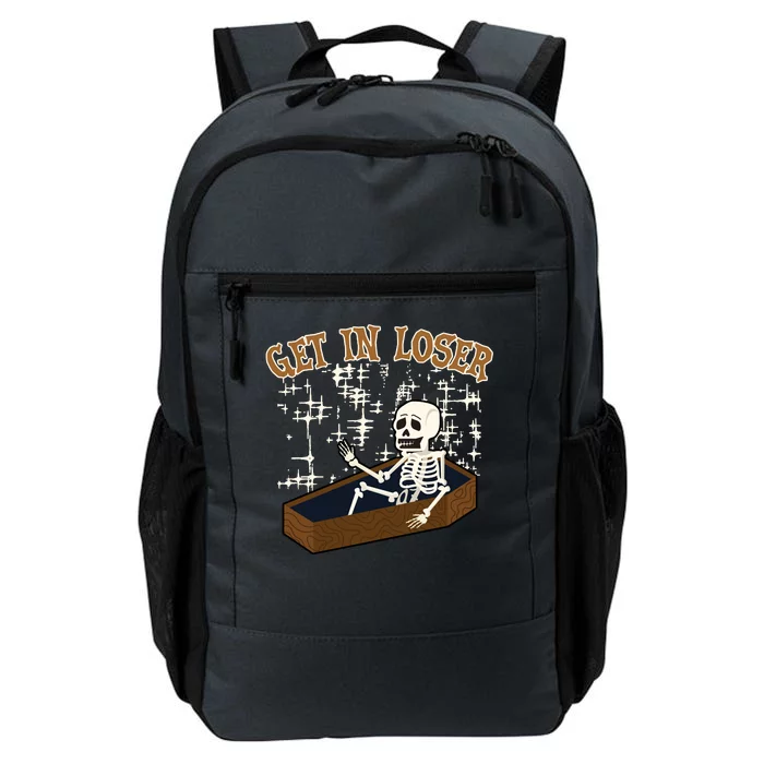 Get In Loser Funny Skeleton Halloween Daily Commute Backpack