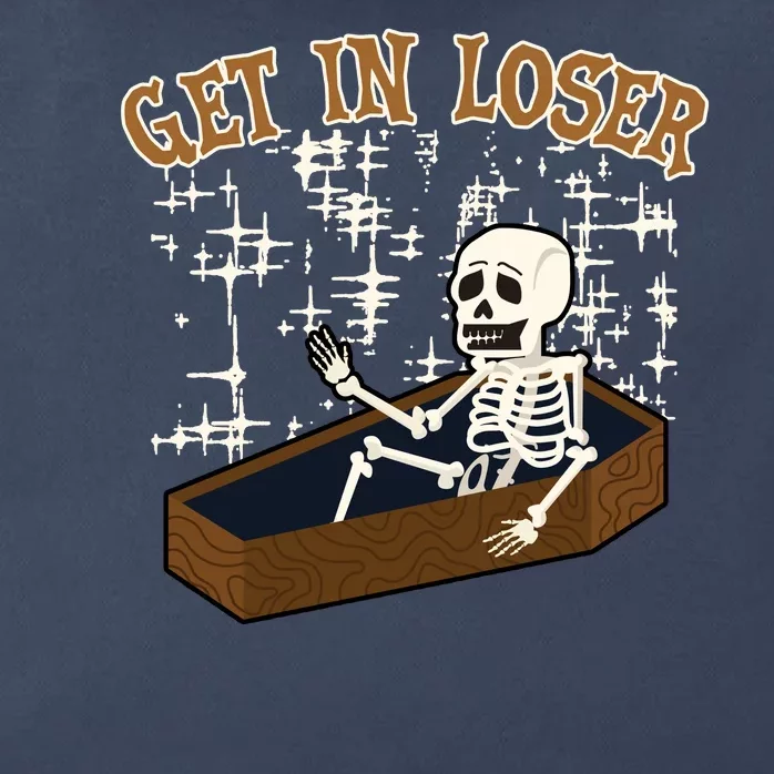 Get In Loser Funny Skeleton Halloween Zip Tote Bag