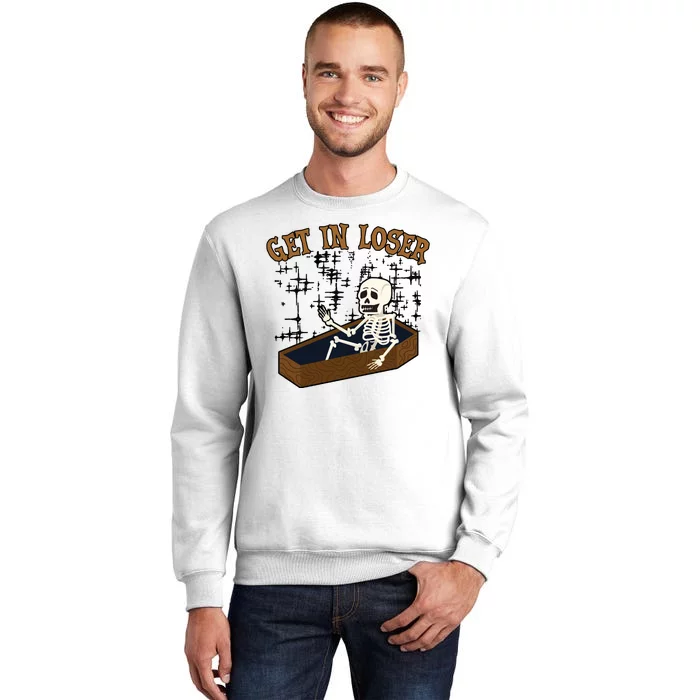 Get In Loser Funny Skeleton Halloween Sweatshirt