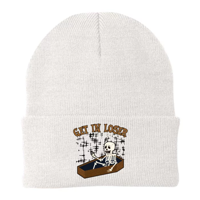 Get In Loser Funny Skeleton Halloween Knit Cap Winter Beanie