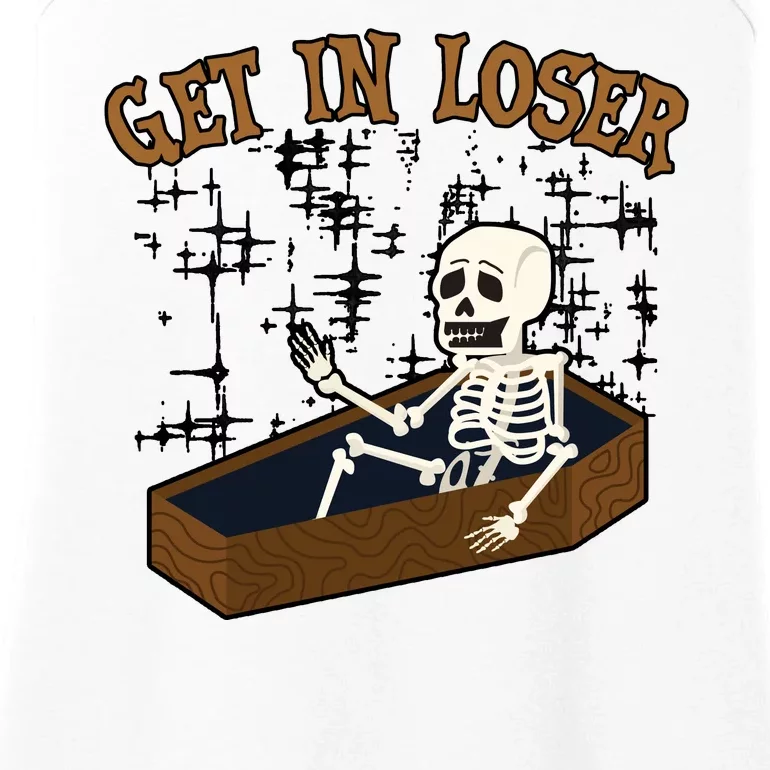 Get In Loser Funny Skeleton Halloween Ladies Essential Tank