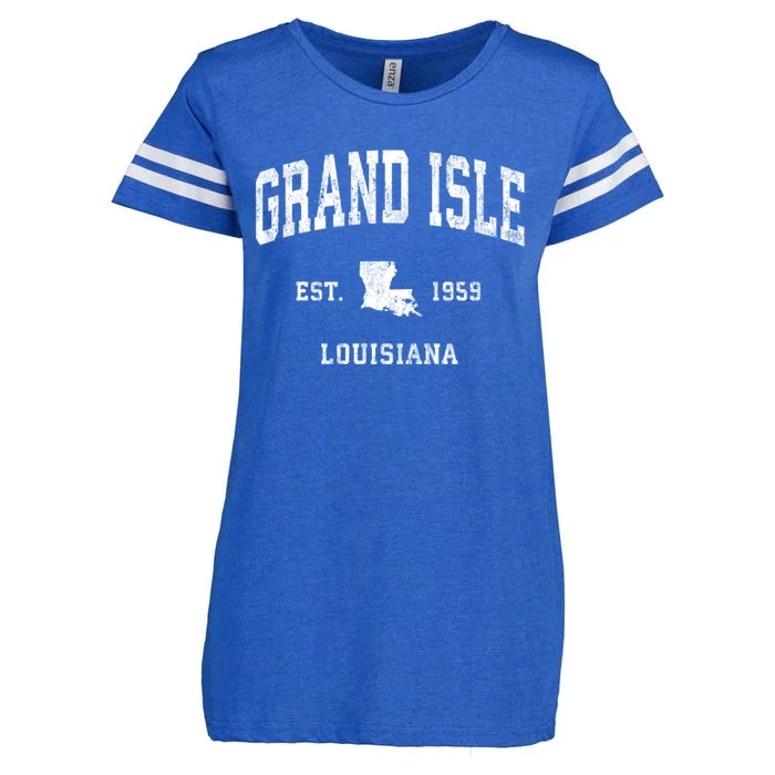 Grand Isle Louisiana La Vintage Athletic Enza Ladies Jersey Football T-Shirt