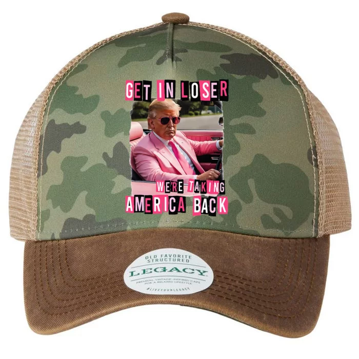 Get In Loser We Are Taking America Back Trump 2024 Legacy Tie Dye Trucker Hat