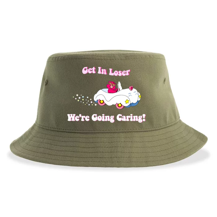 Get In Loser, We're Going Caring Funny Bear Sustainable Bucket Hat