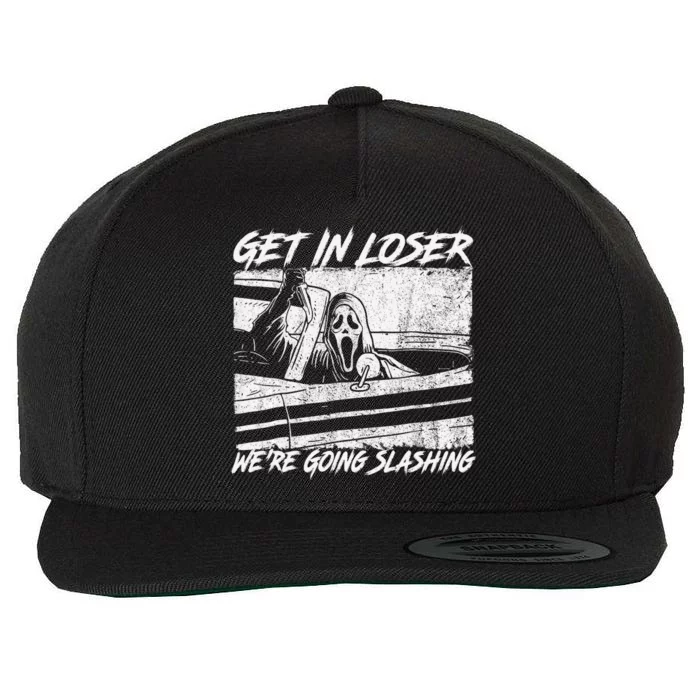 Get In Loser WeRe Going Slashing Horror Halloween Character Wool Snapback Cap