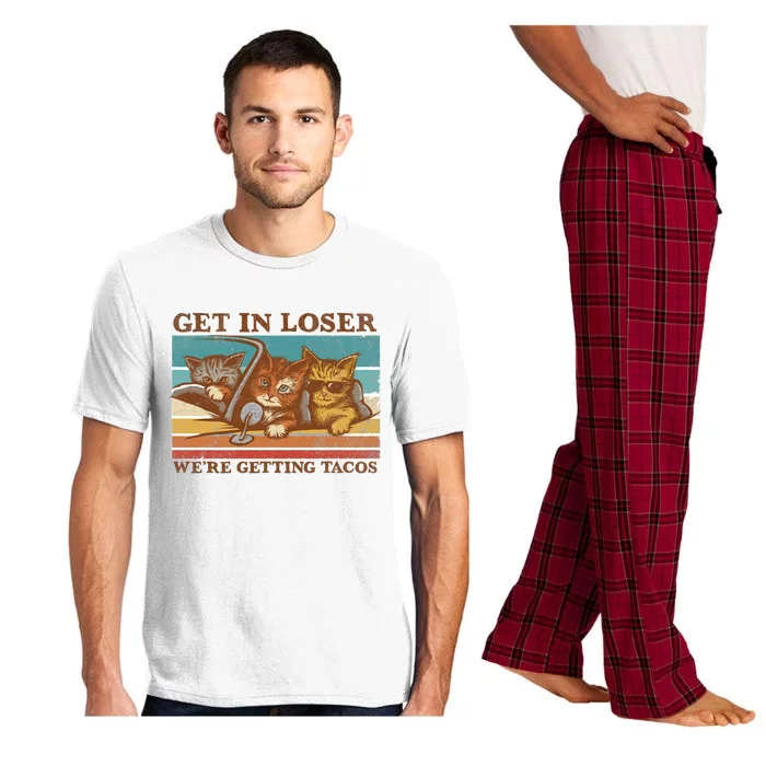 Get In Loser We're Getting Tacos Funny Cats Pajama Set