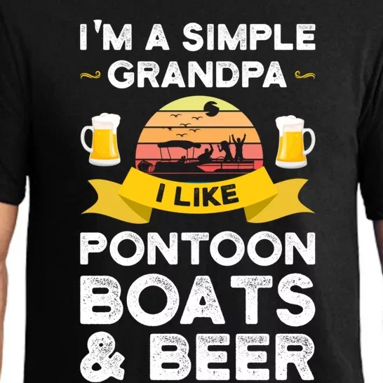 Grandpa I Like Pontoon Boats And Beer Pontoon Great Gift Pajama Set