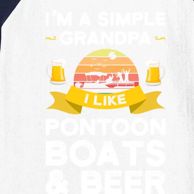 Grandpa I Like Pontoon Boats And Beer Pontoon Great Gift Baseball Sleeve Shirt