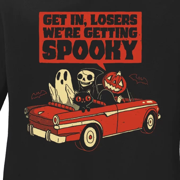 Get In Losers We're Getting Spooky Hallowen Ladies Long Sleeve Shirt