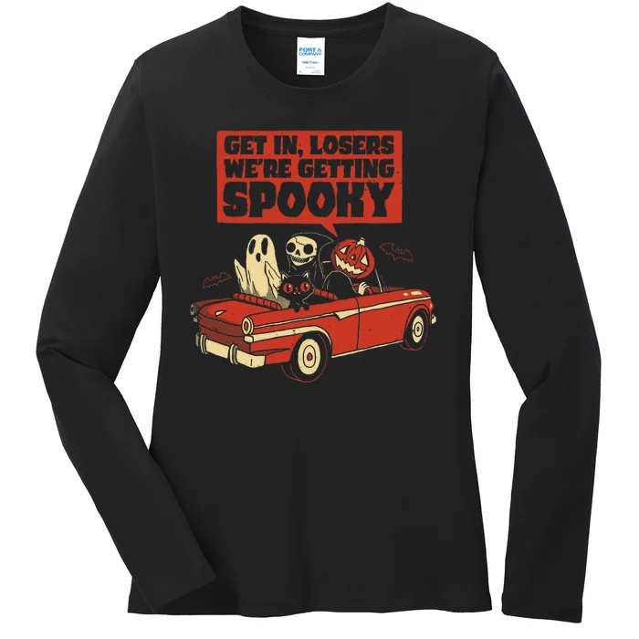 Get In Losers We're Getting Spooky Hallowen Ladies Long Sleeve Shirt