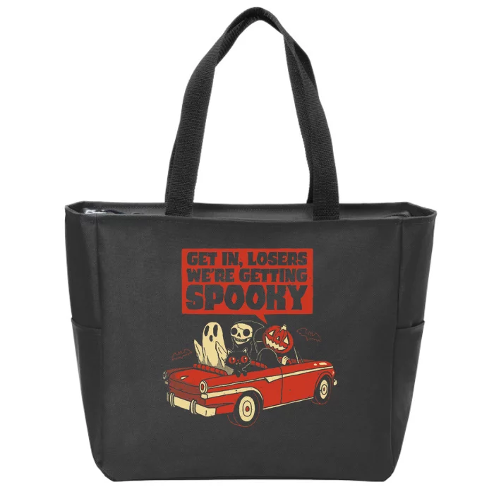 Get In Losers We're Getting Spooky Hallowen Zip Tote Bag