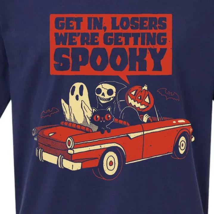 Get In Losers We're Getting Spooky Hallowen Sueded Cloud Jersey T-Shirt