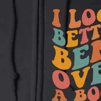 Groovy I Look Better Bent Over A Book Funny Book Readers Full Zip Hoodie