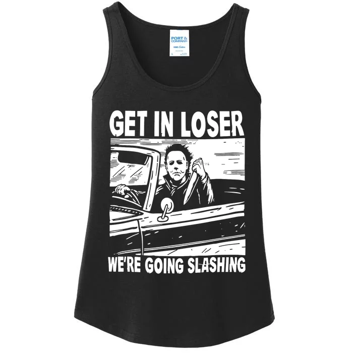 Get In Loser We Are Going Slashing Graphic Ladies Essential Tank