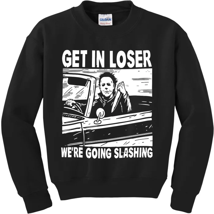 Get In Loser We Are Going Slashing Graphic Kids Sweatshirt