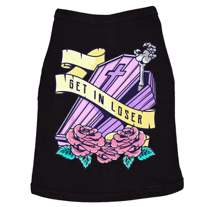 Get In Loser Coffin Pastel Goth Kawaii Halloween Aesthetic Doggie Tank