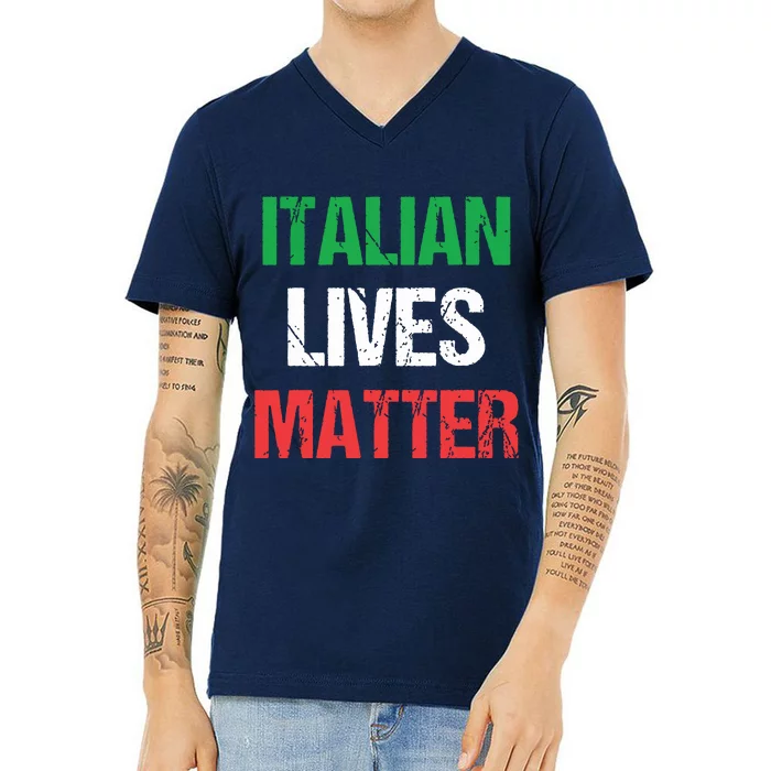 Grunge Italian Lives Matter V-Neck T-Shirt