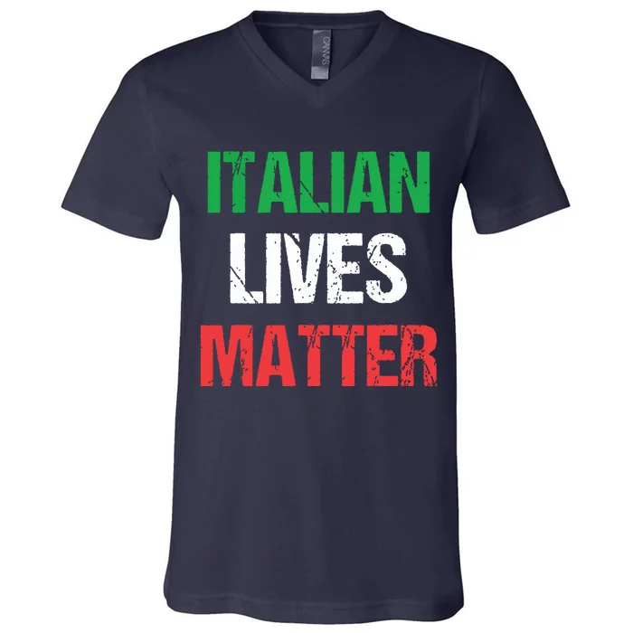 Grunge Italian Lives Matter V-Neck T-Shirt