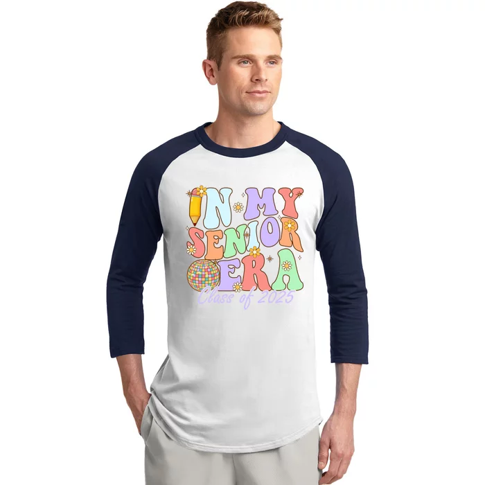 Groovy In My Senior Era Class Of 2025 Graduate Senior 2025 Funny Gift Baseball Sleeve Shirt