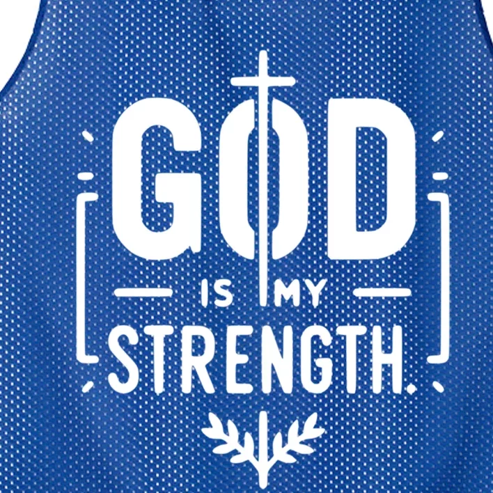 God Is My Strength Inspirational Christian Faith Quote Gift Mesh Reversible Basketball Jersey Tank