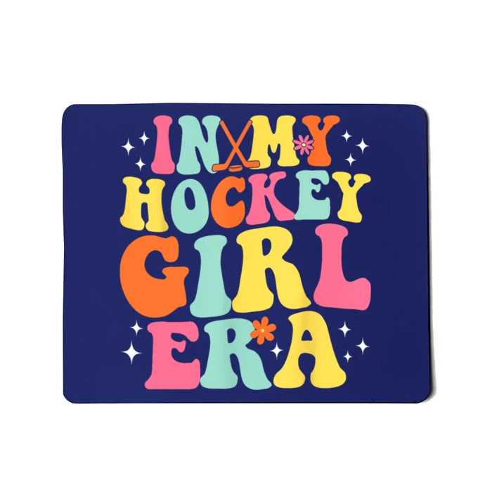 Groovy In My Hockey Girl Era Retro Game Day Gift Ice Hockey Mousepad