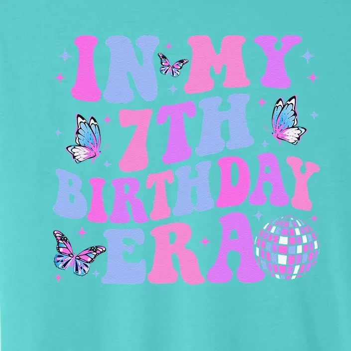 Groovy In My 7th Birthday Era Seven 7 Years Old Birthday ChromaSoft Performance T-Shirt