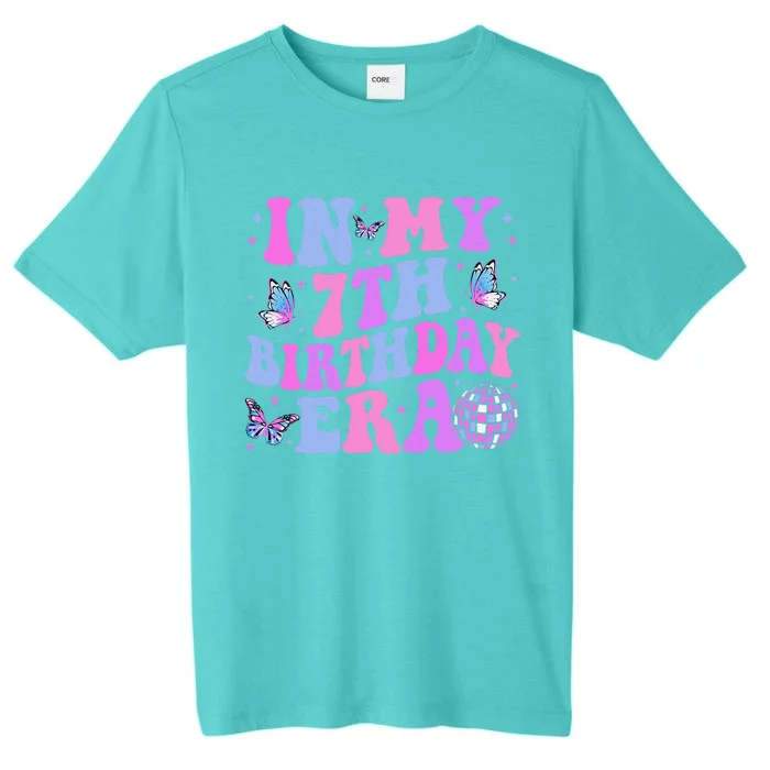 Groovy In My 7th Birthday Era Seven 7 Years Old Birthday ChromaSoft Performance T-Shirt