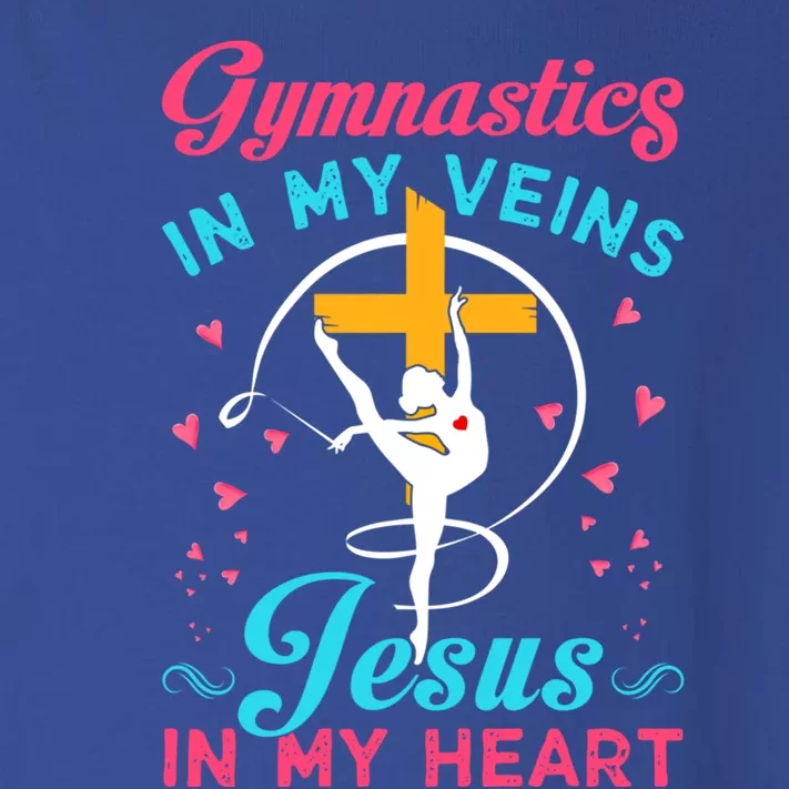 Gymnastics In My Veins Jesus In My Heart Funny Gift Toddler Long Sleeve Shirt