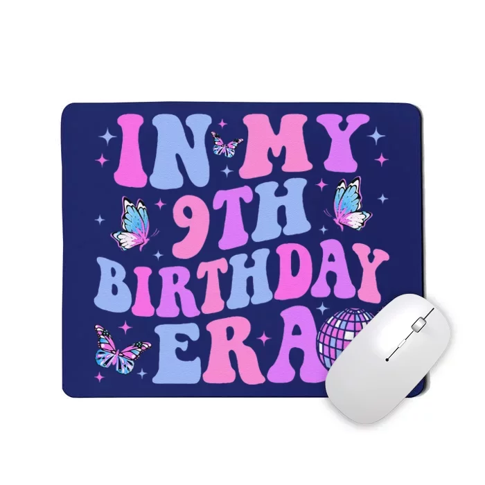 Groovy In My 9th Birthday Era Nine 9 Years Old Birthday Mousepad