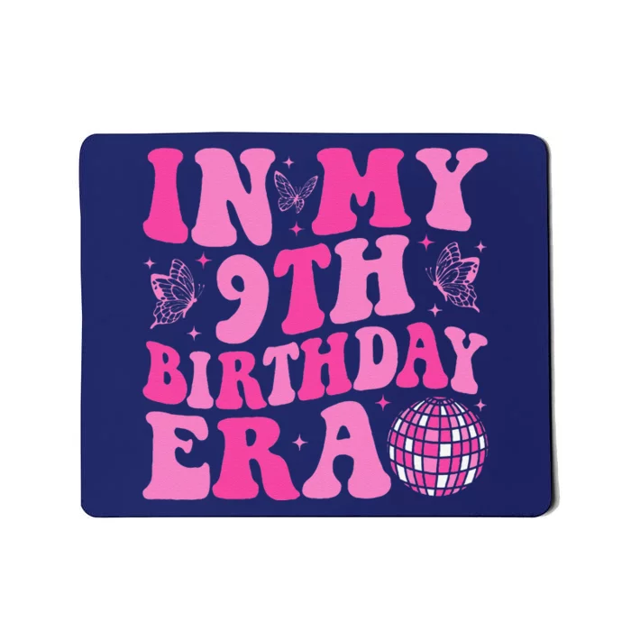 Groovy In My 9th Birthday Era Nine 9 Years Old Birthday Mousepad