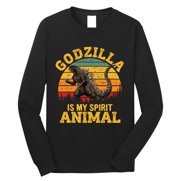 G.O.D.Z.I.L.L.A Is My Spirit Animal Retro Long Sleeve Shirt