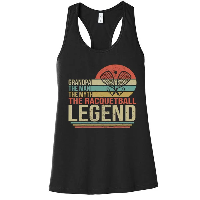 Grandpa is my Name Racquetball is my Game Grandpa Women's Racerback Tank