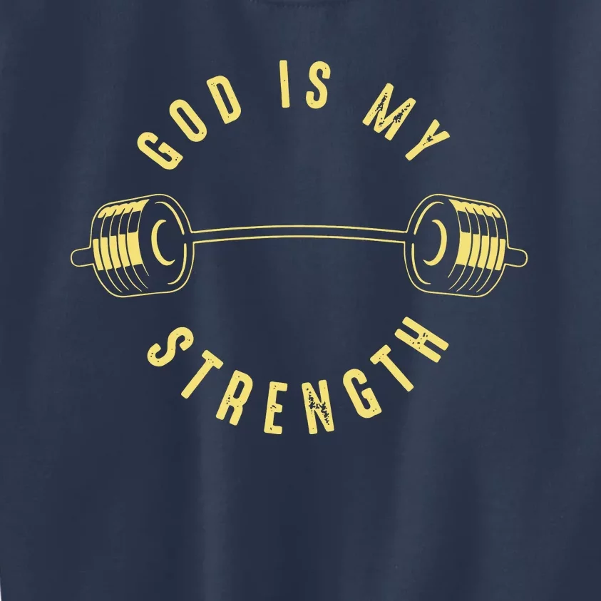 God Is My Strength Kids Sweatshirt