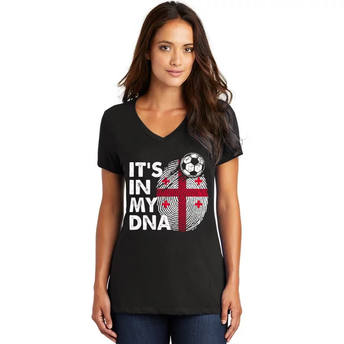 Georgia In My Dna Georgian Flag Team Georgia Women's V-Neck T-Shirt