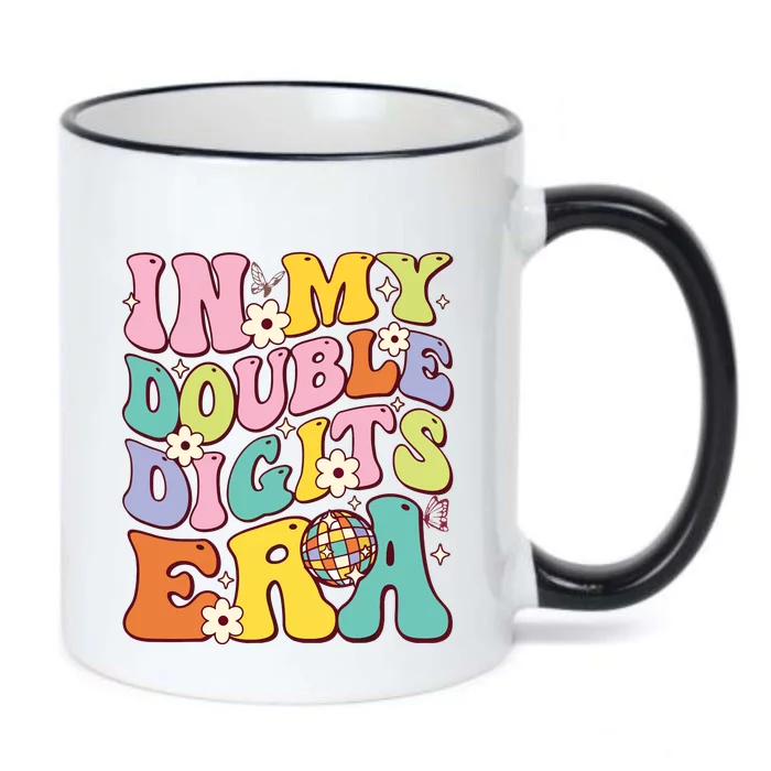 Girl In My Double Digits Era Retro 10 Year Old 10th Birthday Black Color Changing Mug