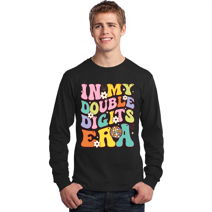 Girl In My Double Digits Era Retro 10 Year Old 10th Birthday Long Sleeve Shirt