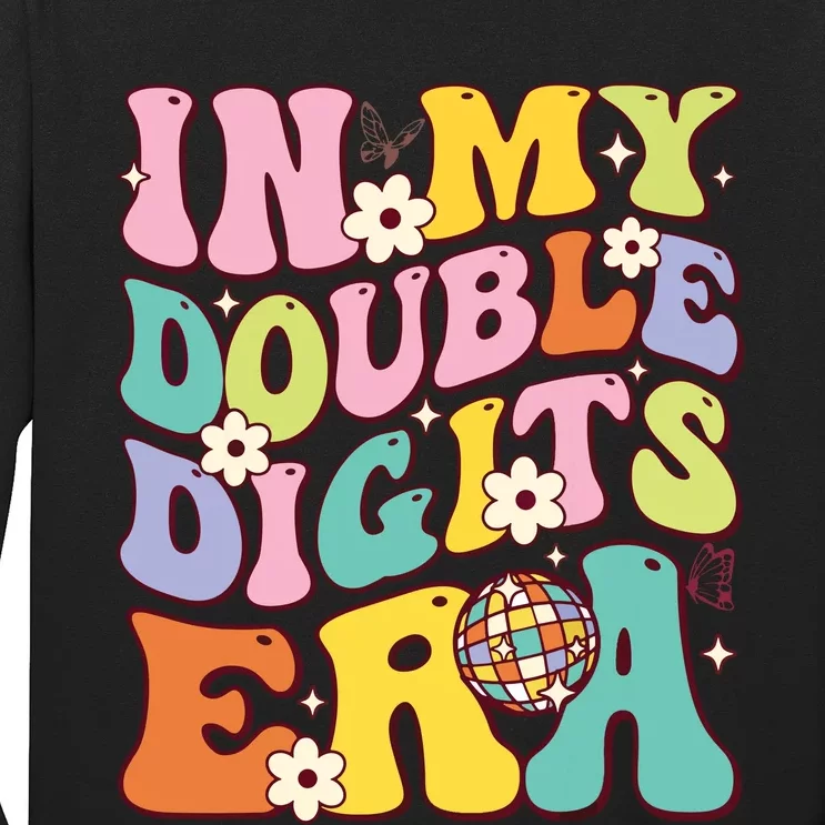 Girl In My Double Digits Era Retro 10 Year Old 10th Birthday Long Sleeve Shirt