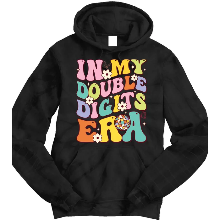 Girl In My Double Digits Era Retro 10 Year Old 10th Birthday Tie Dye Hoodie