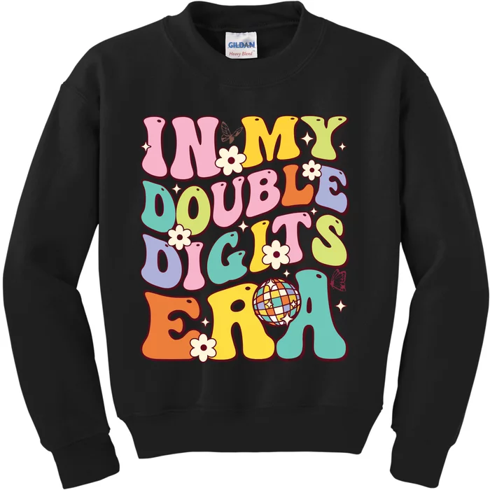 Girl In My Double Digits Era Retro 10 Year Old 10th Birthday Kids Sweatshirt